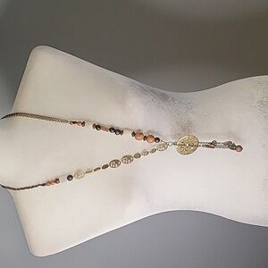 Coldwater Creek 21" Southwest Style Antique Brass Beaded Pendant Necklace